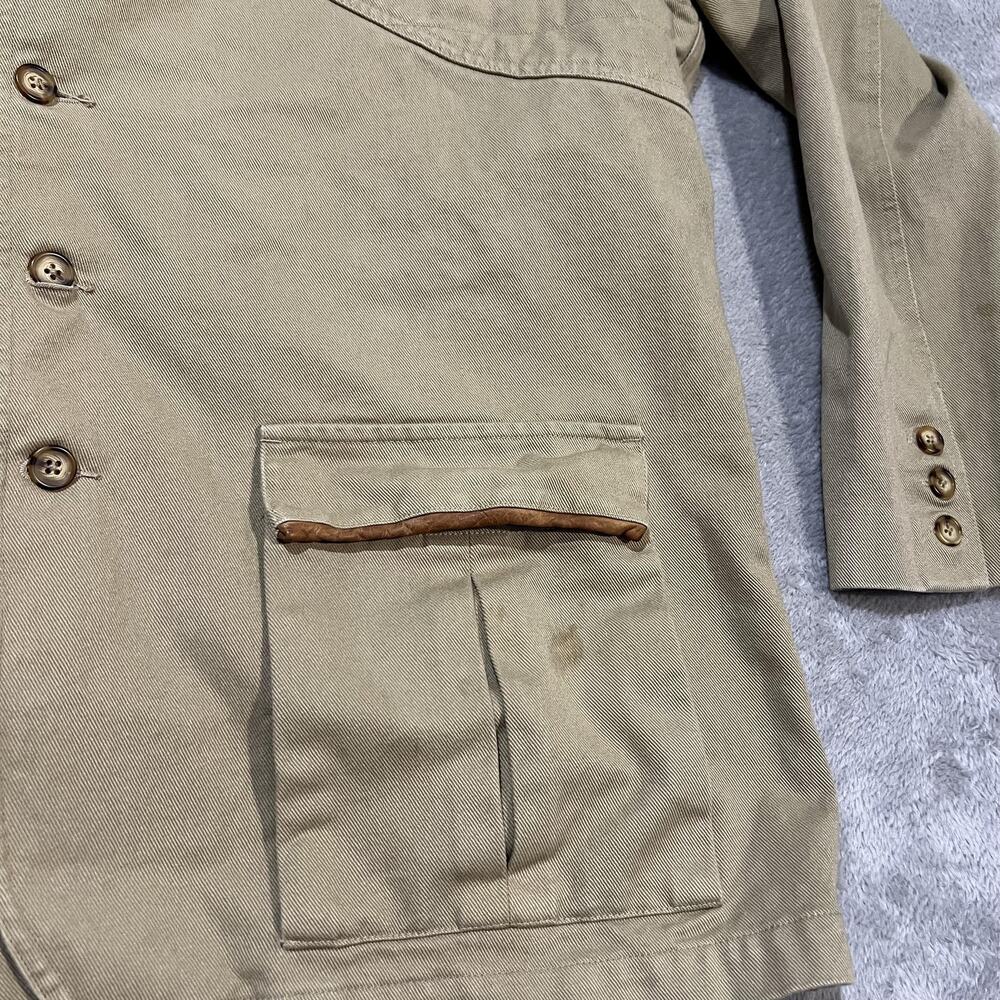 Vintage Orvis Jacket Mens Large Tan Cotton Canvas Field Coat Hong Kong 90s - Picture 3 of 11